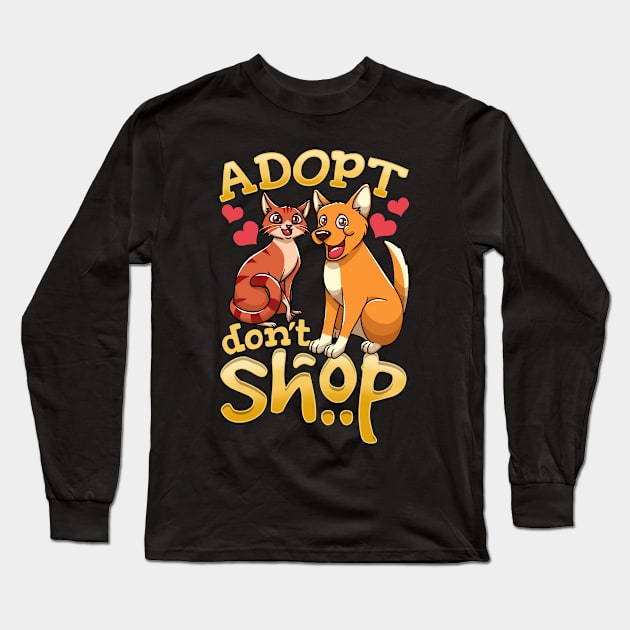 Adopt Dog Adoption Cat Adoption Long Sleeve T-Shirt by KAWAIITEE